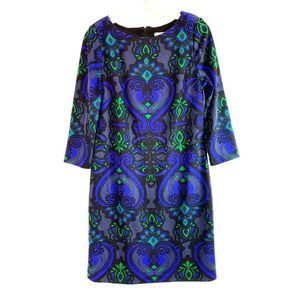 Jessica H Sheath Art Dress 3/4 Sleeve Size 8 Knit NWOT 6247 lined